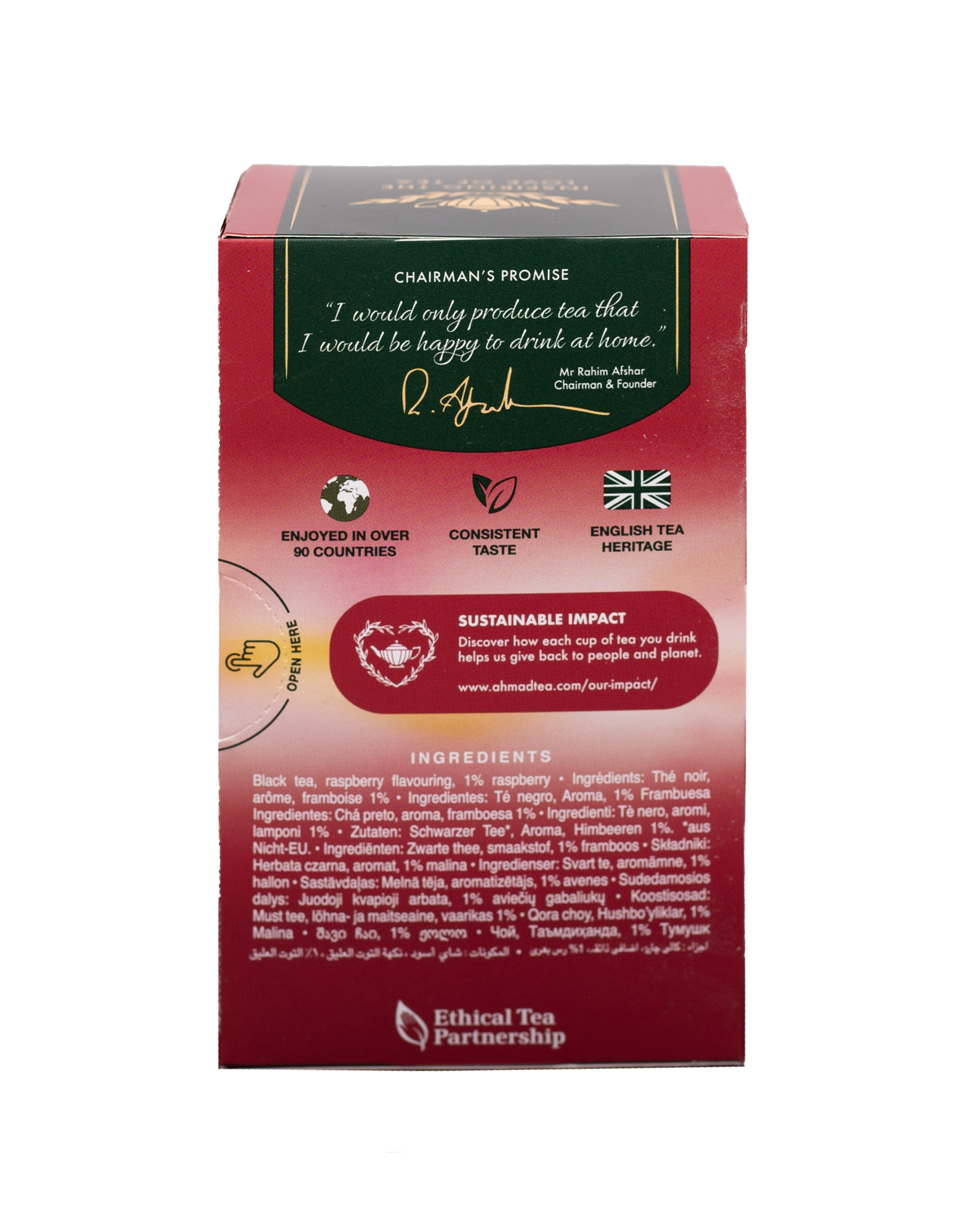 Raspberry Indulgence Fruit Black Tea - 20 Foil