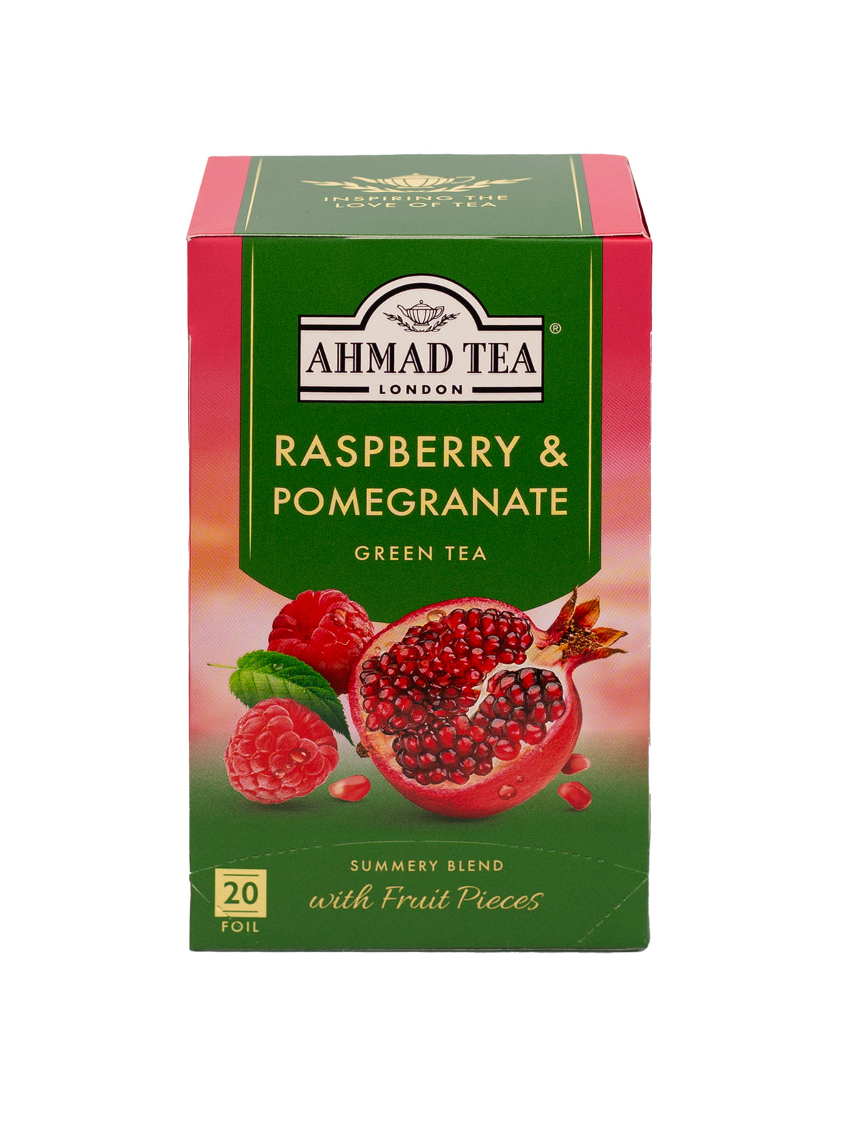 Extra Raspberry Pomegranata Raspberry & Pomegranate Green Tea - 20 Foil – AHMAD TEA