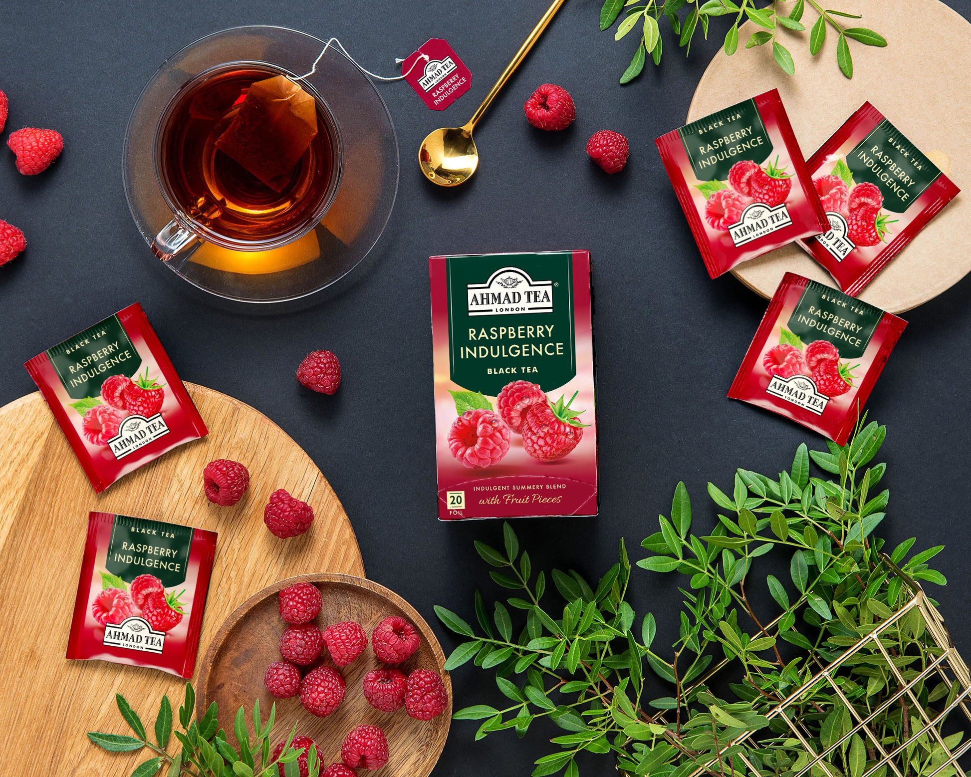 Raspberry Indulgence Fruit Black Tea - 20 Foil – AHMAD TEA