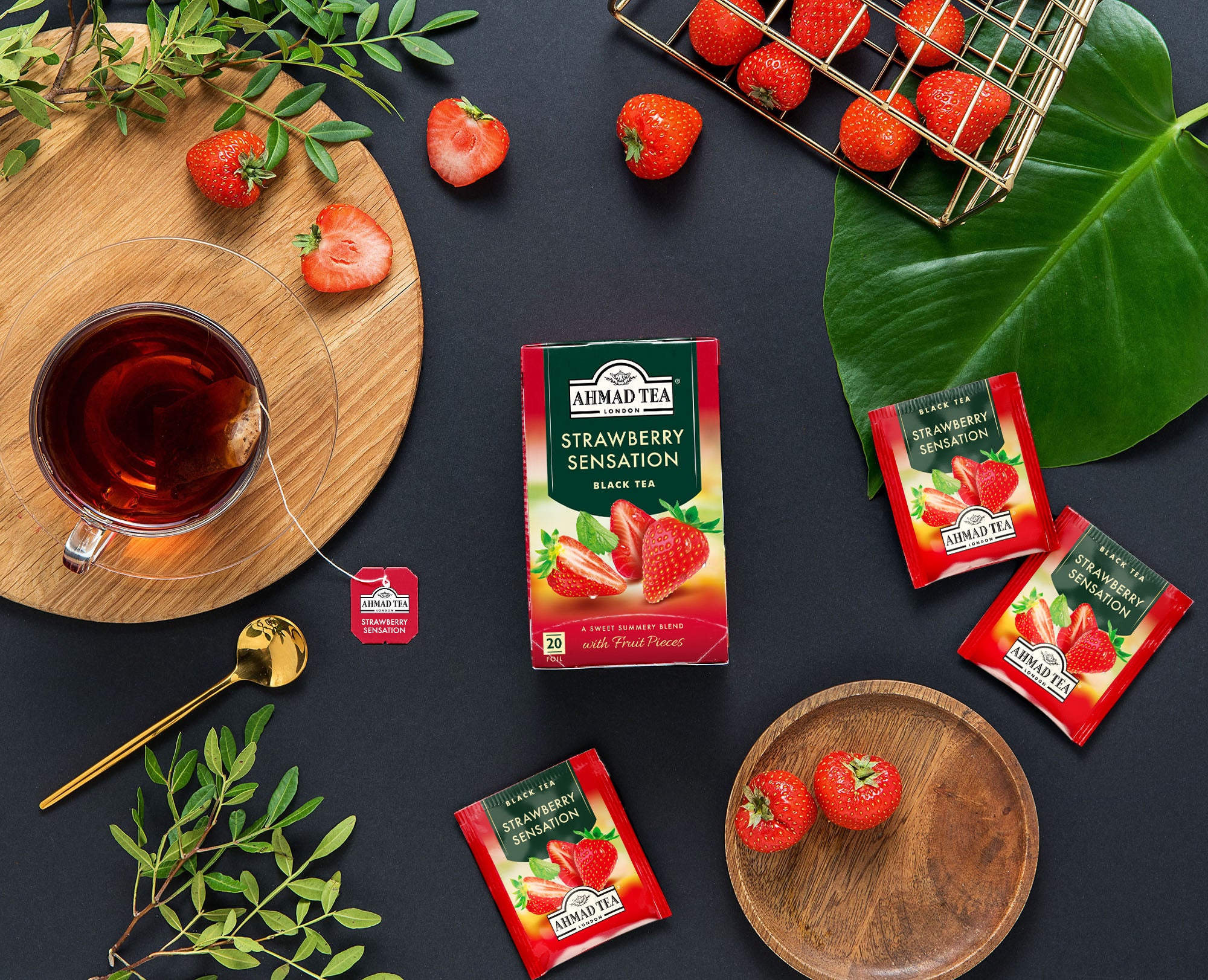 Strawberry Sensation Fruit Black Tea - 20 Foil – AHMAD TEA