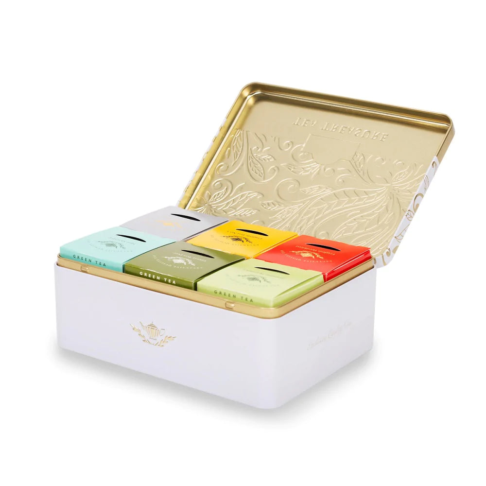 Tea Treasure Caddy with 6 Black & Green Teas - 60 Teabags